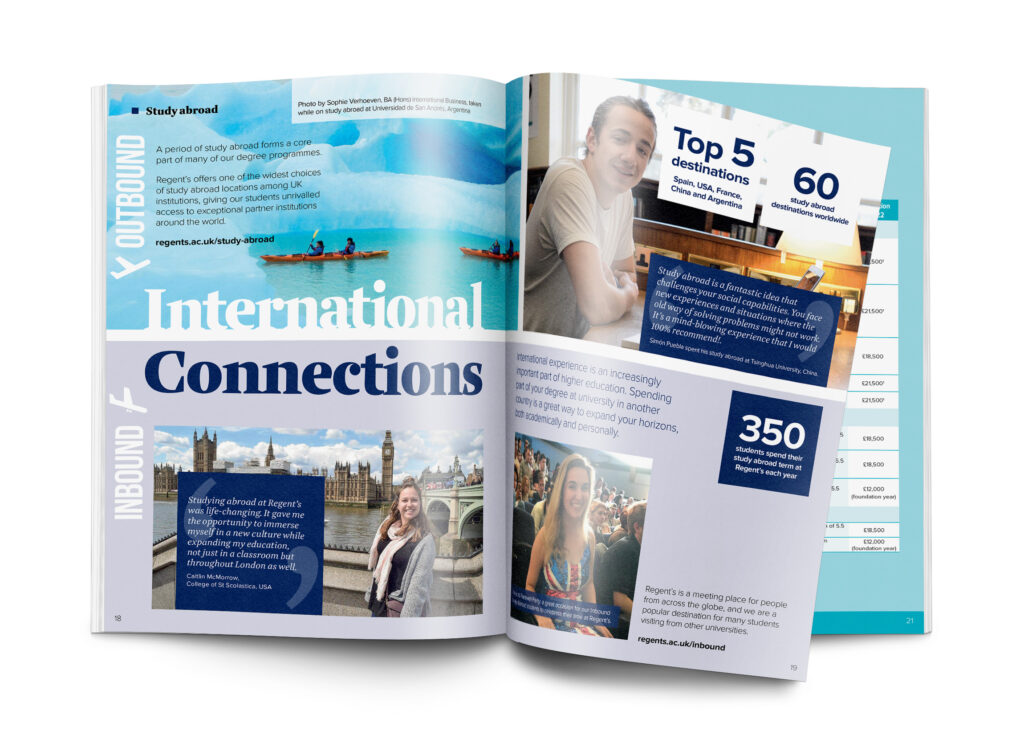 Open spread brochure